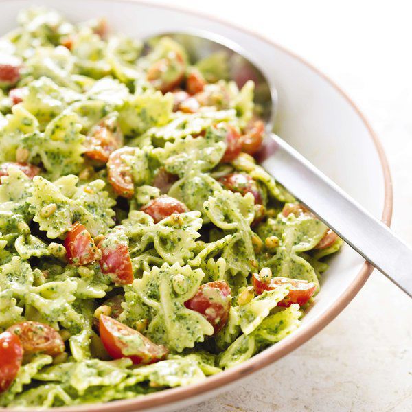 Make pasta salad special with pesto